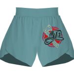 Ladies Flowy Overlay Shorts Thumbnail
