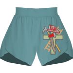 Ladies Flowy Overlay Shorts Thumbnail