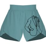 Ladies Flowy Overlay Shorts Thumbnail