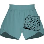 Ladies Flowy Overlay Shorts Thumbnail