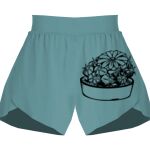 Ladies Flowy Overlay Shorts Thumbnail