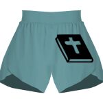 Ladies Flowy Overlay Shorts Thumbnail