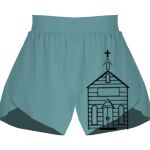 Ladies Flowy Overlay Shorts Thumbnail