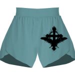 Ladies Flowy Overlay Shorts Thumbnail