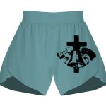 Ladies Flowy Overlay Shorts Thumbnail