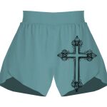 Ladies Flowy Overlay Shorts Thumbnail