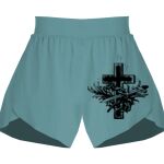 Ladies Flowy Overlay Shorts Thumbnail