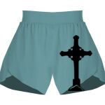 Ladies Flowy Overlay Shorts Thumbnail