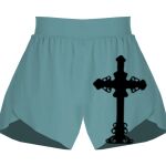 Ladies Flowy Overlay Shorts Thumbnail