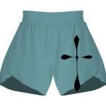 Ladies Flowy Overlay Shorts Thumbnail