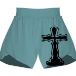 Ladies Flowy Overlay Shorts Thumbnail