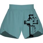Ladies Flowy Overlay Shorts Thumbnail