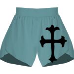 Ladies Flowy Overlay Shorts Thumbnail