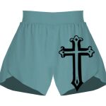 Ladies Flowy Overlay Shorts Thumbnail