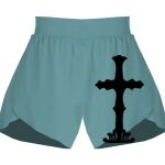 Ladies Flowy Overlay Shorts Thumbnail