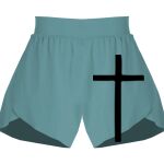 Ladies Flowy Overlay Shorts Thumbnail