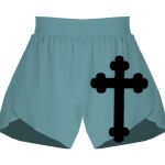 Ladies Flowy Overlay Shorts Thumbnail