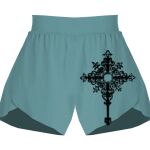 Ladies Flowy Overlay Shorts Thumbnail