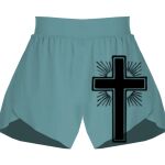 Ladies Flowy Overlay Shorts Thumbnail