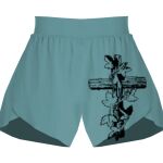 Ladies Flowy Overlay Shorts Thumbnail