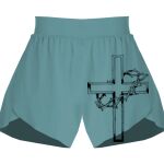 Ladies Flowy Overlay Shorts Thumbnail