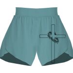 Ladies Flowy Overlay Shorts Thumbnail