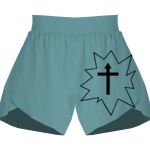 Ladies Flowy Overlay Shorts Thumbnail