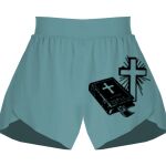 Ladies Flowy Overlay Shorts Thumbnail