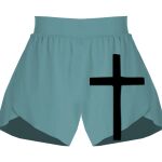 Ladies Flowy Overlay Shorts Thumbnail