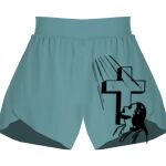 Ladies Flowy Overlay Shorts Thumbnail