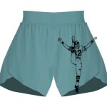 Ladies Flowy Overlay Shorts Thumbnail