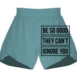 Ladies Flowy Overlay Shorts Thumbnail