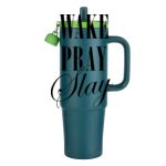 Kentia SS Travel Mug w/Silicone Straw & Charm Holder - 30oz Thumbnail